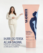 Load image into Gallery viewer, WOMN Fljótandi Líkamspúður fyrir viðkvæma staði