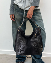 Load image into Gallery viewer, Toscana Stór Ítölsk Leðurtaska Noir
