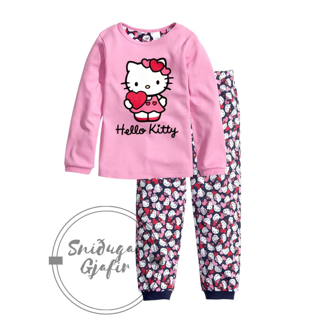 Hello Kittý bleik náttföt Áfylling væntanleg 12 Des