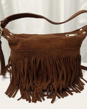 Load image into Gallery viewer, Tanis Ítölsk Rúskinnstaska Cognac
