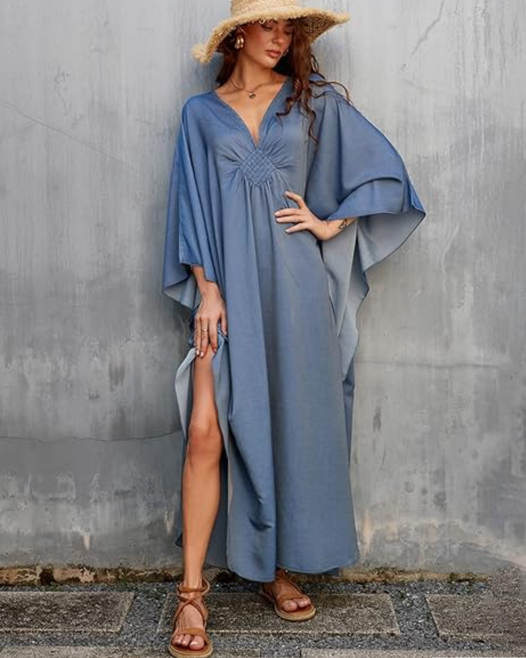 Denim Like Kaftan Kjóll