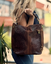 Load image into Gallery viewer, Toscana Stór Ítölsk Leðurtaska Cognac
