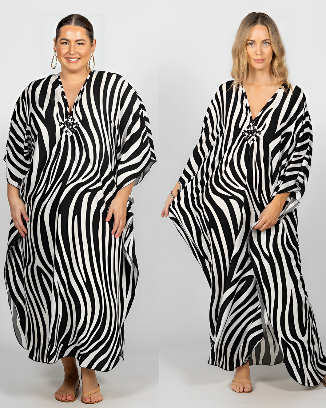 Zebra Kaftan - Mjúkt Rayon