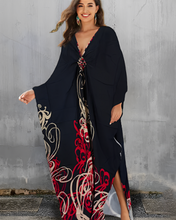 Load image into Gallery viewer, Red Pattern Kaftan Kjóll
