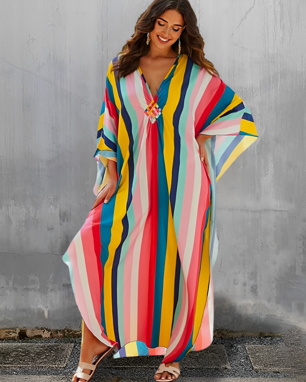 Strong Stripe Kaftan Kjóll