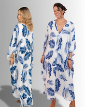 Load image into Gallery viewer, Blue Palm Kaftan - Mjúkt Rayon
