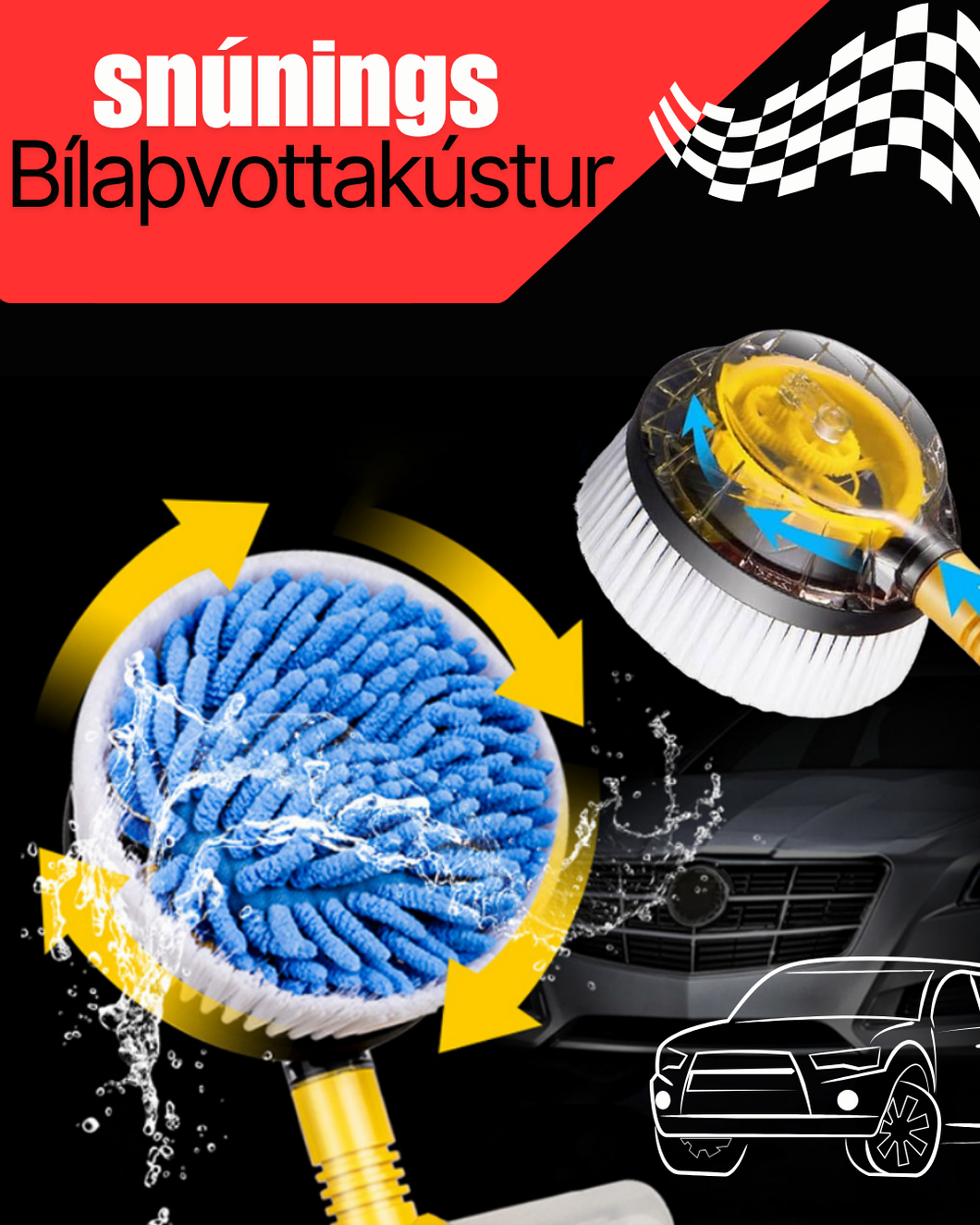 Snúnings Bílaþvottakústur