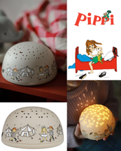 Load image into Gallery viewer, Lína Langsokkur náttljós með stjörnuhimni &amp; tónlist
