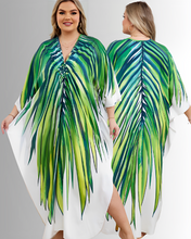 Load image into Gallery viewer, Green Palm Kaftan Kjóll

