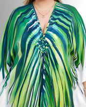 Load image into Gallery viewer, Green Palm Kaftan Kjóll
