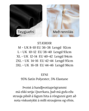 Load image into Gallery viewer, Monroe Satín Teygjupils Stærðir EU 36-46
