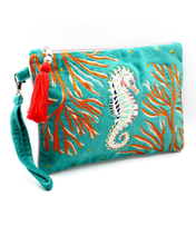 Load image into Gallery viewer, Seahorse Sléttflauel Snyrtitaska
