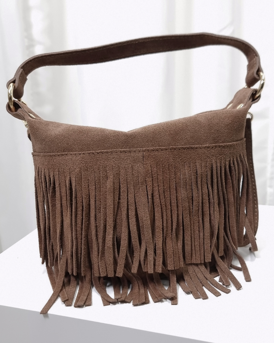 Tanis Ítölsk Rúskinnstaska Mocha