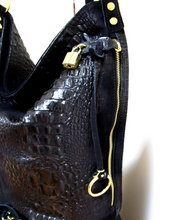 Load image into Gallery viewer, Toscana Stór Ítölsk Leðurtaska Noir
