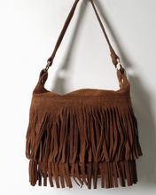 Load image into Gallery viewer, Tanis Ítölsk Rúskinnstaska Cognac
