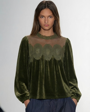 Load image into Gallery viewer, Naomi Velvet Toppur Army Green
