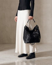 Load image into Gallery viewer, Toscana Stór Ítölsk Leðurtaska Noir
