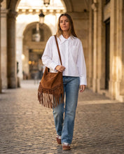 Load image into Gallery viewer, Harley Ítölsk Rúskinnstaska Cognac
