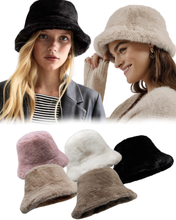 Load image into Gallery viewer, Skinn Faux Fur Bucket Hattur
