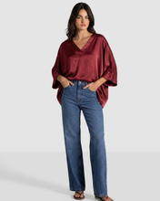 Load image into Gallery viewer, Brooke Satin Toppur Wine Red
