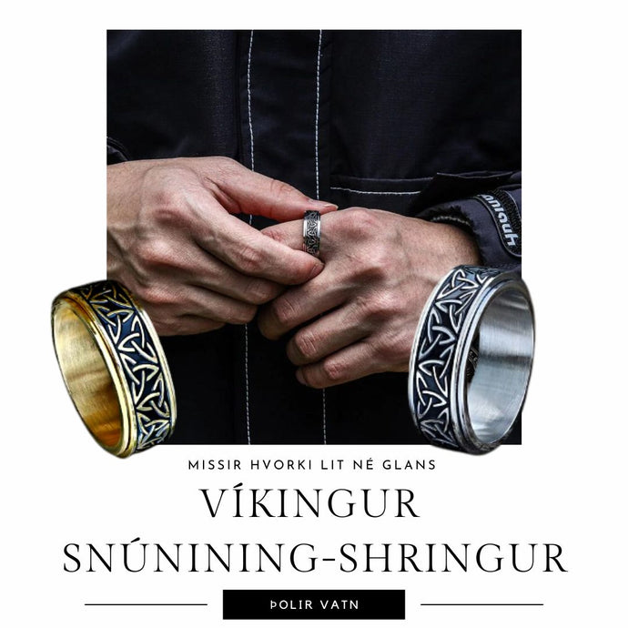 Skartgripir - hringur - keltneskur hnútur - silfur - gull